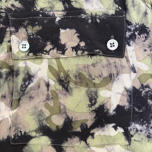 EQUIPMENT FEMME Silk Blouse Camo Batik Tie Die Multicolor S - Picture 5 of 17